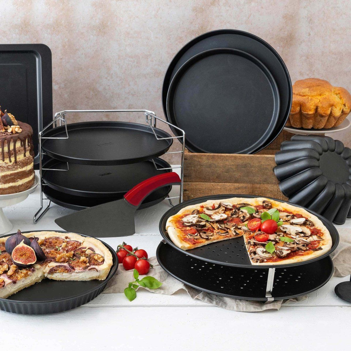 ZENKER Комплект 2 тави за пица 29 см + резец - Image 4