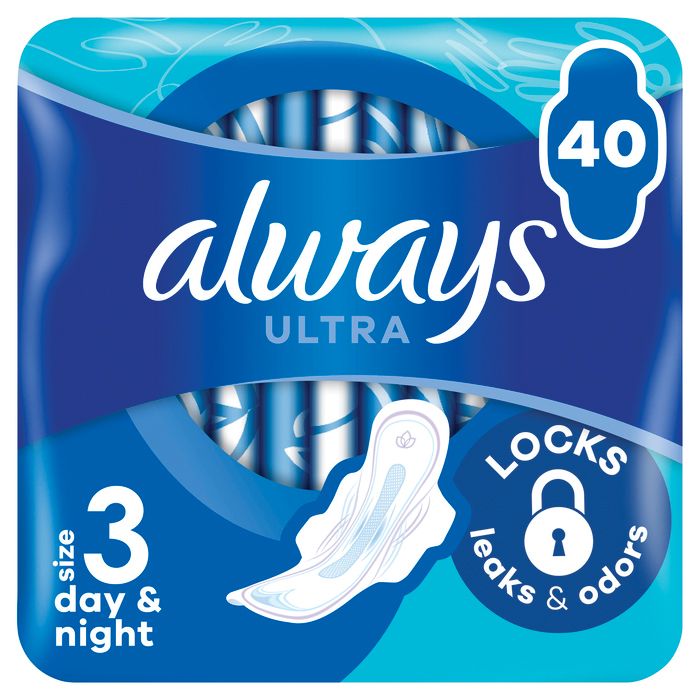 ALWAYS Ултра Дей & Найт, Размер 3, дамски превръзки, 40бр.