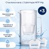 Aquaphor Стъклена филтрираща кана Гласс, 2.5л с 3 филтъра MFP Mg