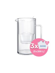 Стъклена филтрираща кана Гласс, 2.5л с 3 филтъра MFP Mg