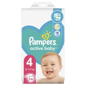 PAMPERS Active Baby Размер 4, пелени, MB Макси, 132бр.